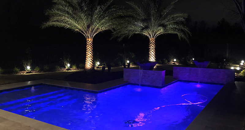 beautiful swimming pool during the night
